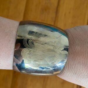 3 for 15$! Silver Tone Engraved Initials Wearable Cuff